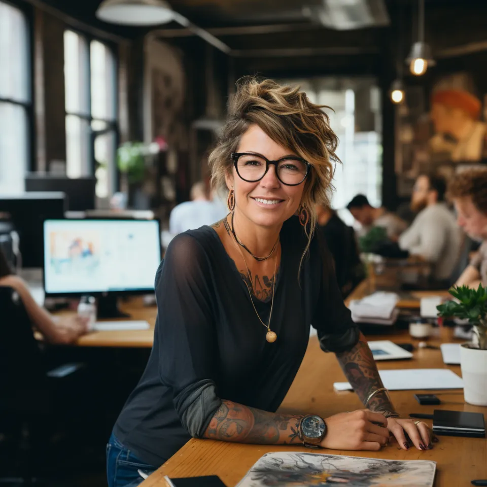Portrait professionnelle femme équipe